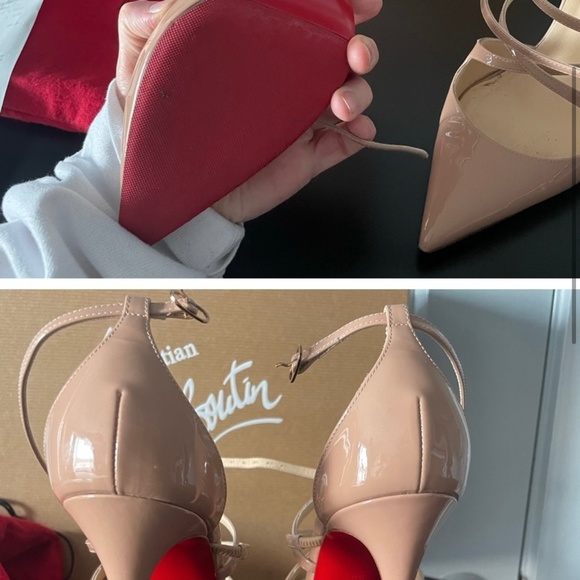 Christian Louboutin Crossfilketa Nude Heels - Picture 2 of 4